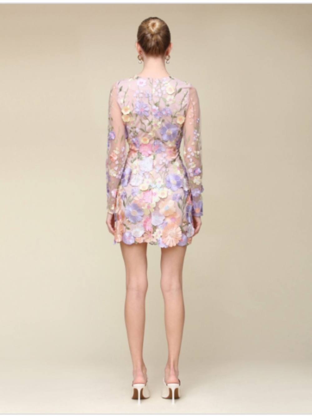 Avec Les Filles Women's Floral-Embroidered Sheath Dress - Pastel Multi -Size 10 - Picture 3 of 11